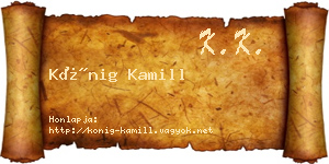 Kőnig Kamill névjegykártya